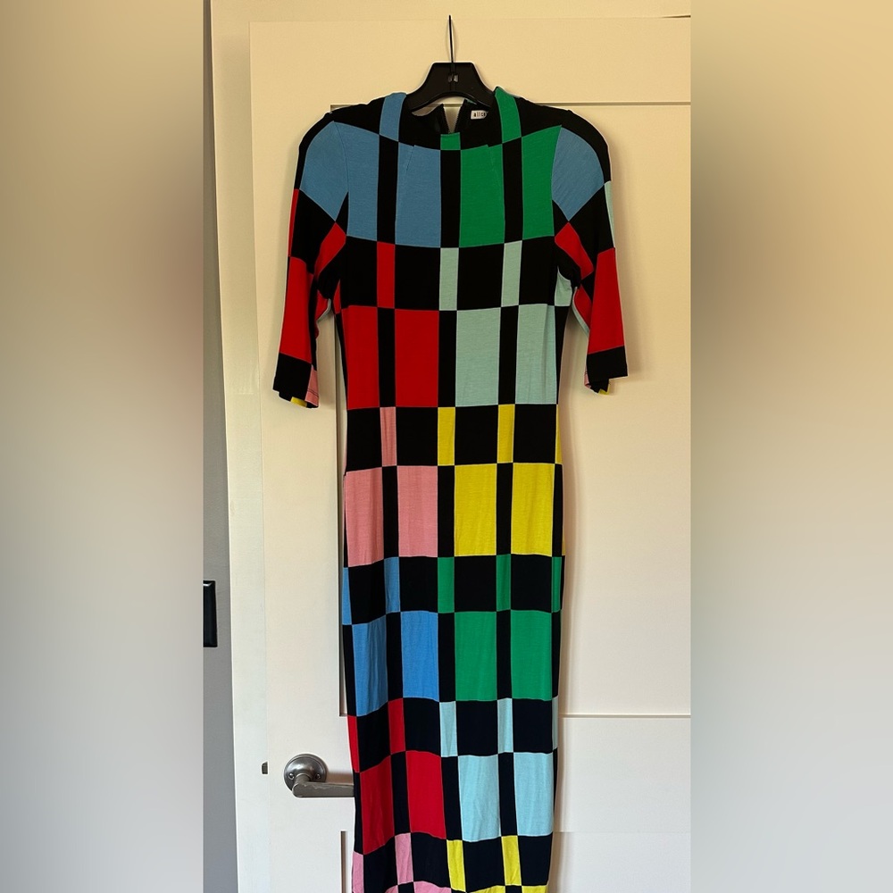 Alice + Olivia Striped Black and Green dress